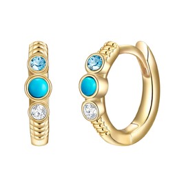 Glanzstücke München Women's Earrings 925 Sterling Silver with Turquoise (Reconstructed), Silver, Türiks