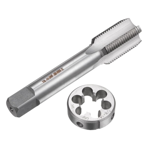uxcell 2pcs Tap and Die Set, 7/8-14 UNF Left Hand