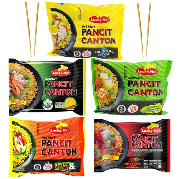 Lucky Me Pancit Canton Variety Bundle- 2 Original Flavor, 2