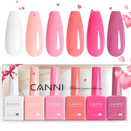 CANNI- SET DE ESMALTES DE UÑAS EN GEL ROSADO DE FÓRMULA SIN HEMA 6 piezas x 9 ml0,32 oz El esmalte de uñas en gel rosa CANNI está especialmente...    