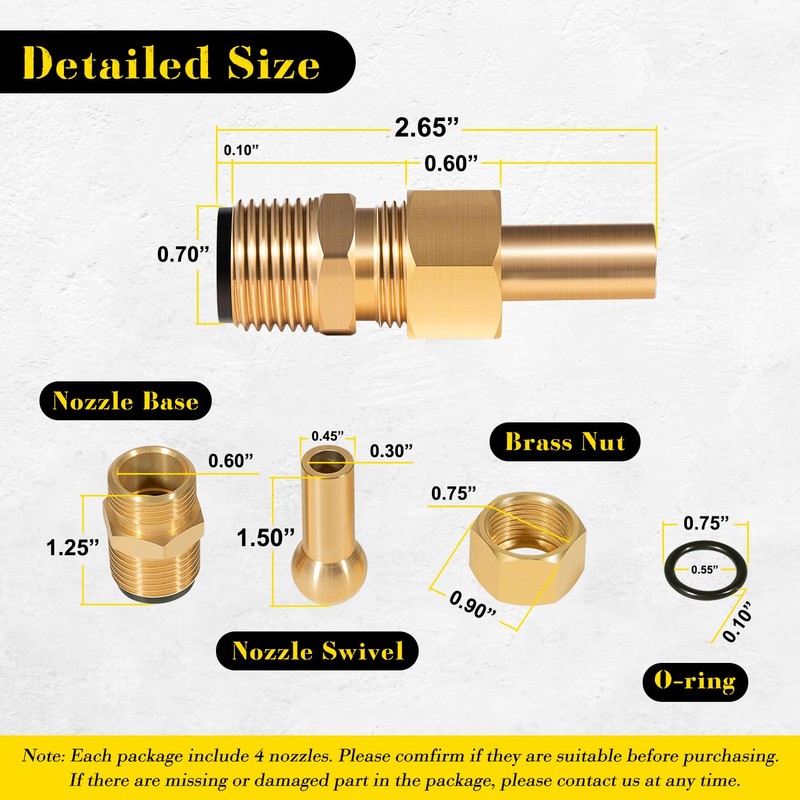 usvehj Swimming Pool Spa Brass Deck Jet Nozzle 590041 R0560400