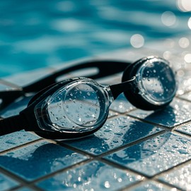 Optische Schwimmbrille mit positiven und negativen Dioptrien für Damen und Herren, austauschbare Skala-Gläser, kratzfest, beschlagfrei, weiches Silikon, hohe Sichtbarkeit (-4.0)