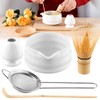 5Pcs Matcha Whisk Set Matcha Bowl with Spout Bamboo Matcha
