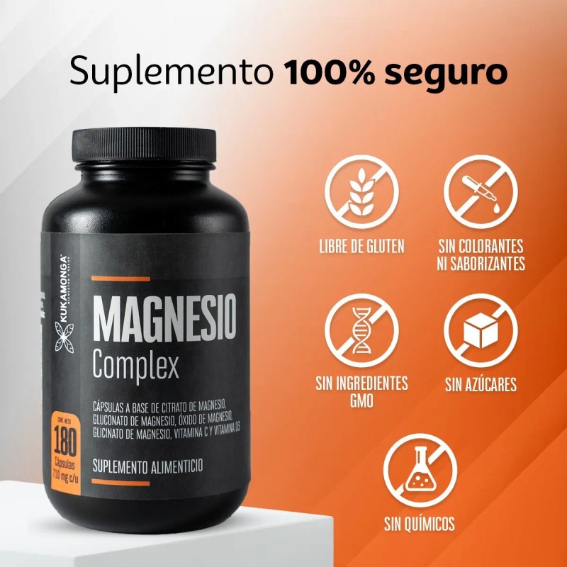 Magnesio Complex | 180 Cáps | Con Magnesio, Vitamina C