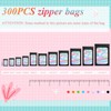Funfery 300 Pack Smell Proof Resealable Bags for Food Storage,Holographic