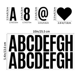 200 PCS 12 Sheets Letter and Numbers Stickers, 2.5 inch Large Alphabet Stickers, Black Alphabets ABC Stickers,for Bulletin Board Letters Kit Mailbox Numbers Labels DIY Crafts Art Making