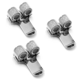 Ashton and Wright - Double Metal Pen Holder with Pocket Clip - Ideal for Doctors, Nurses, Pilots - [Pack of 3] - Silver