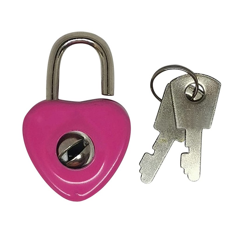10PCS Small Cute Heart Shape Padlocks with Keys for Diaries,