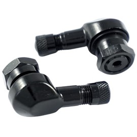 Felgenfactory 2x Motorcycle Aluminium Angle Valve Black 11.3 mm Valves Angle Valve