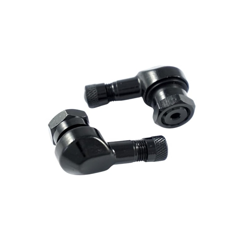 Felgenfactory 2x Motorcycle Aluminium Angle Valve Black 11.3 mm Valves