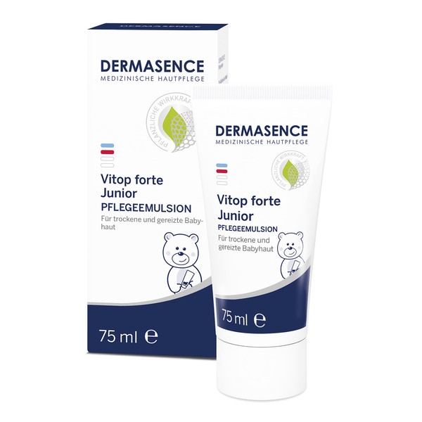 DERMASENCE Vitop forte Junior - Intensive Care for Sensitive, Dry and Redness Children's Skin - Strengthens the Barrier of the Skin - for Babies from Three Months and Toddlers - 75 ml