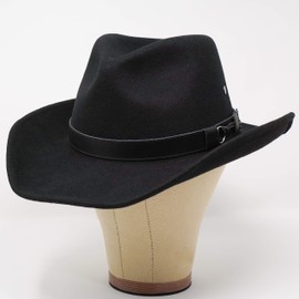 Borges & Scott Forester Wool Felt Western Hat - Cowboy Hat - Water Resistant - Wire Brim, black
