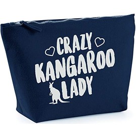 Hippowarehouse Crazy kangaroo lady printed make up cosmetic wash bag 18x19x9cm
