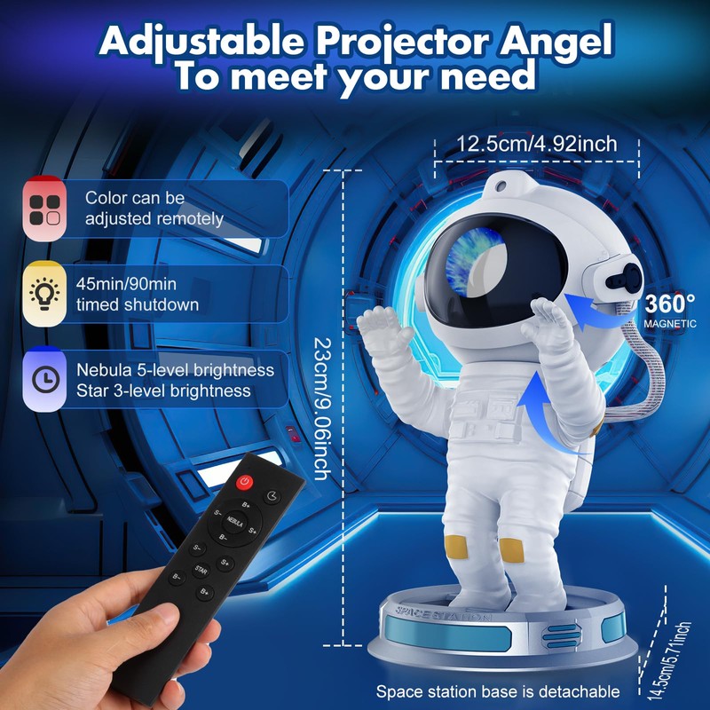 TUXOIUBA Astronaut Galaxy Projector with Nebula, Astronaut Projector Astronaut Light