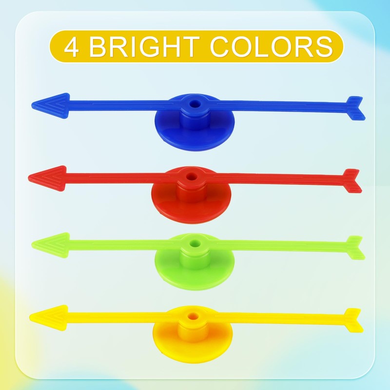 12pcs Arrow Game Spinners, 3.94in 4 Colors Plastic Spinners for