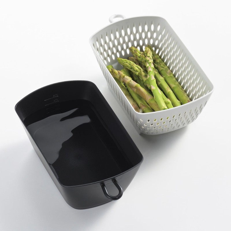 Akebono Sangyo MZ-3537 Chilitori Colander Bowl with Lid, Black, Made