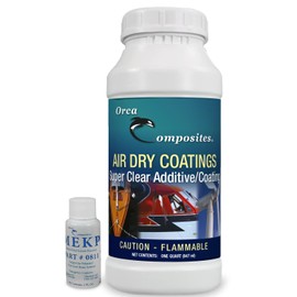 Orca Air Dry Super Clear Coating/High Gloss Additive. Scratch Resistant, Gelcoat Additive, Exotic Wood Coating. Comes with MEKP. Boat Repair, Boat Gel Coat. Deep Shine. (Quart)