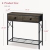Tajsoon Console Table with 2 Fabric Drawers, 2-Tier Industrial Entryway