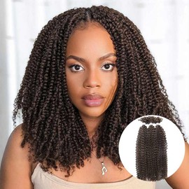 FASHION IDOL Kinky Curly V Bulk Human Hair for Twist Braids Dreadlock Extensions Loc Repair Afro Kinky Curly Human Hair for Braiding 3 Bulk 3oz
