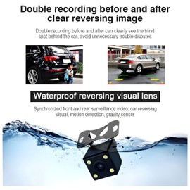 Dual Lens DVR Dash Cam 1080 P HD Car DVR Front and Rear Camera Recorder with Built-in WiFi LCD (170 Degree Wide) with 64 GB High Speed SD Card Free 24 Hour Parking Monitoring/Night Vision/G-Sensor