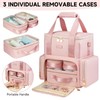 Jaffzora Extra Large Makeup Bag,4 in 1 Cosmetic Storage Organizer
