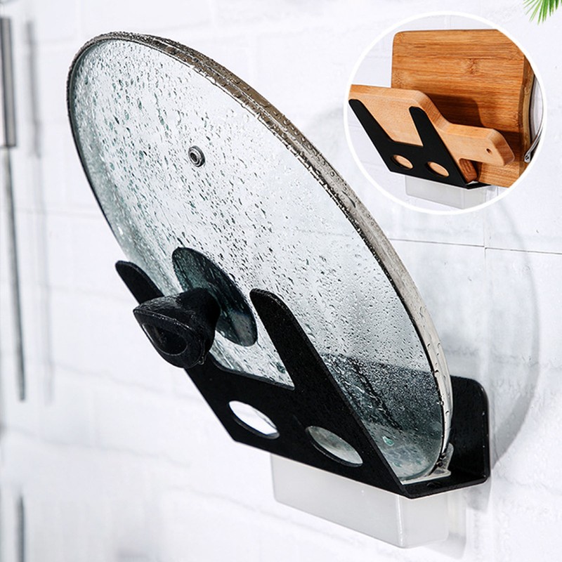 Wall Mounted Pot Lid Rack Cutting Board Pan Lid Organizer