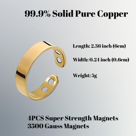 YenMzx Calmi Ring, Magnetic Ring, 4 Pcs Anxiety Rings(Black*1 + Gold*1 + Silver*1 + Rose Gold*1) with Ultra Strength Magnets, Mmagnetic Therapy Rings for Women & Men