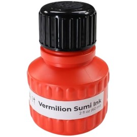 Yasutomo Vermilion Color Liquid Sumi Ink, 2 Oz, Arts and Crafts Supplies