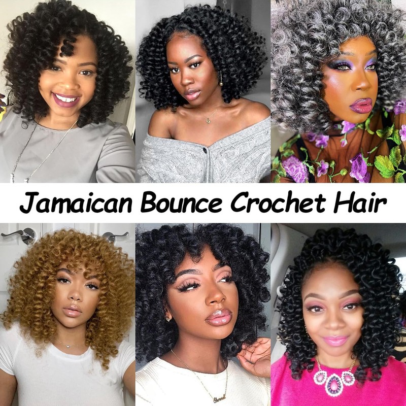 Jamaican Bounce Crochet Hair 4Packs 10Inch 22Roots Wand Curl For