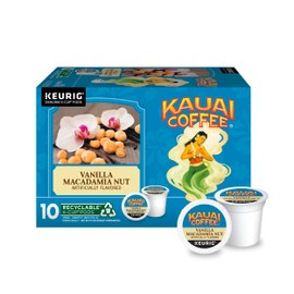 Kauai Coffee Keurig K-Cup Pods - Vanilla Macadamia Nut Flavor – Premium Arabica (1 Pack of 10 Single-Serve Cups)