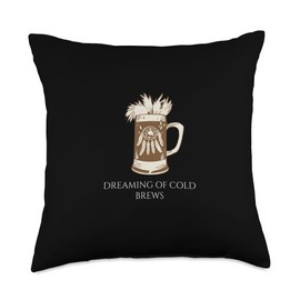 Dreaming Of Cold Brews Beer Mug Design Throw Pillow