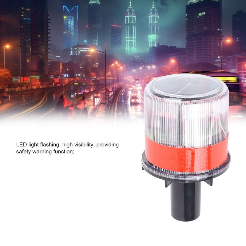 Solar Traffic Warning Light LED Waterproof Easy Move Traffic Flasher
