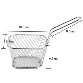 Cesta para freír, 8 cestas pequeñas cuadradas de acero inoxidable, colador de patatas, colador para presentación de alimentos, herramienta de cocina para servir en la mesa
