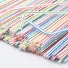 ALINK 200-Pack Striped Flexible Drinking Straws, Multi Colored Plastic Disposable