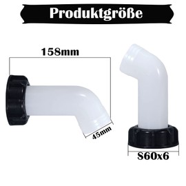 Bekindpro 2 Stück IBC Auslaufstutzen Auslauftülle IBC Adapter S60x6 Grobgewinde IBC Ablaufstutzen IBC Auslaufhahn IBC Tank Zubehör für IBC Tank Regentonnen Wassertank