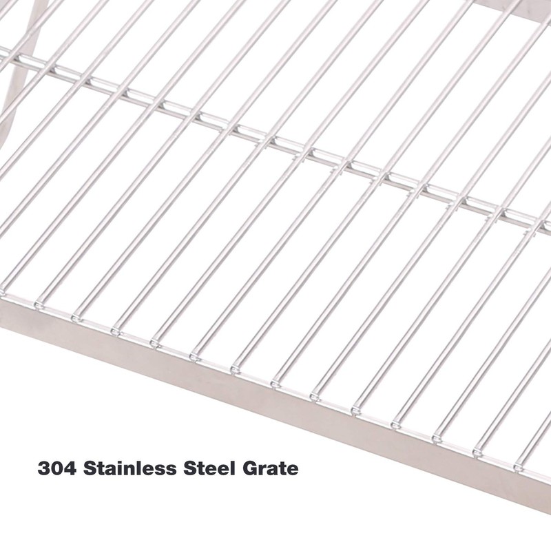 CAMPMAX Campfire Grill 304 Stainless Steel Grate, Folding Camping Grill