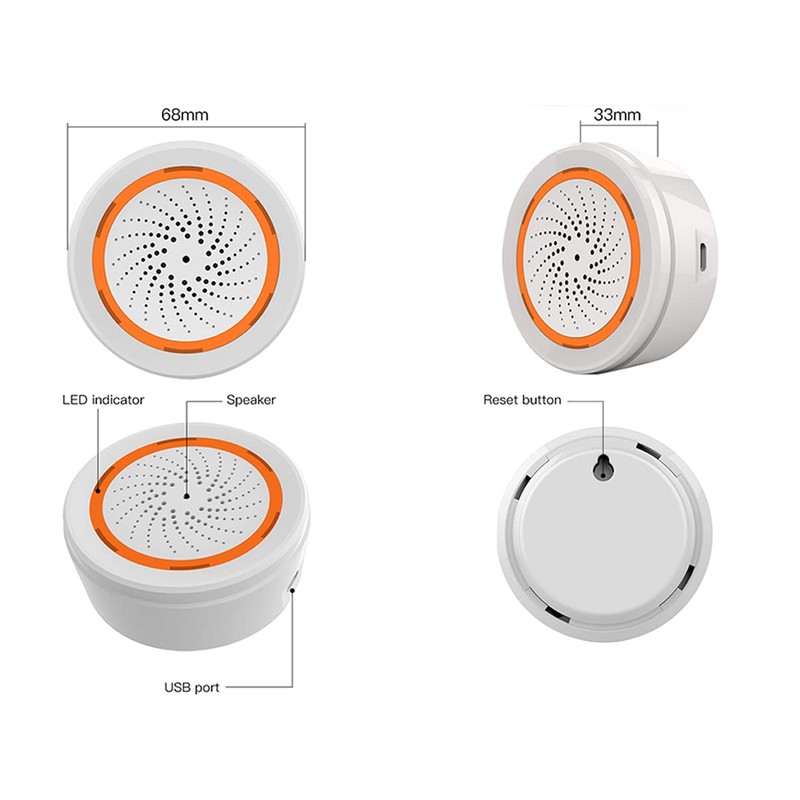 ZigBee Alarm Siren, Maximum Sound 90 dB, Dual Power Supply,