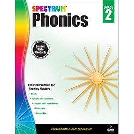 Spectrum Phonics 2nd Grade WorkbookâState Standards for Blends, Consonants, Vowel Sounds and Pair Practice With Answer Key for Homeschool or Classroom (160 pgs)