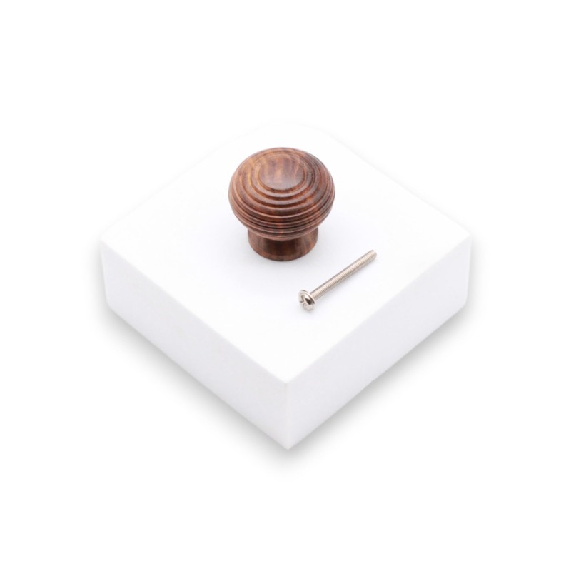 Infinity Decor Traditional Rosewood Beehive Reeded Cupboard Knob Pull Handle