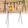 Hanging Rack Black Tripod Structure Folding Hanging Shelf with Storage