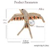 Rhinestone Swallow Bird Brooch Pin for Women Unisex Gold Plated