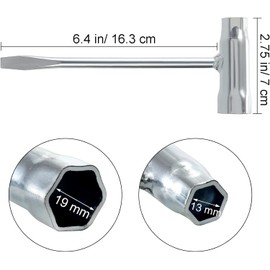 GUOYOU 4 Pieces Chain Saw Wrench Spark Plug Wrench T Type Wrench Spark Plug Removal Tool 13mm*19mm Combination Screwdriver and Wrench Tool for Saw Chains Bolts Spark Plugs Lawn Mowers