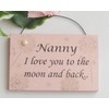 Nanny I love you to the moon and back plaque.