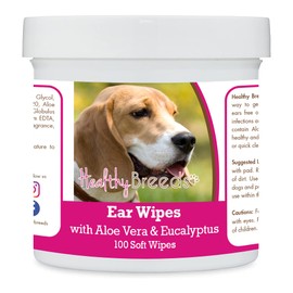 Healthy Breeds Beagle Ear Cleaning Wipes with Aloe & Eucalyptus for Dogs 100 Count