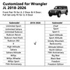 Wrangler Seat Covers 2018-2026 Front Pair, Waterproof Leather Interior Sets