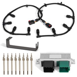 VORGENS Powerstroke Glow Plugs Harnesses Controller, GPCM Kit Compatible with 2004-2010 Ford F250/F350/F450/F550/E350/E450/Excursion, 6.0L #Replace 5C3Z-12A690-A, 4C2Z-12A690-AB, YC3Z-12B533-AA