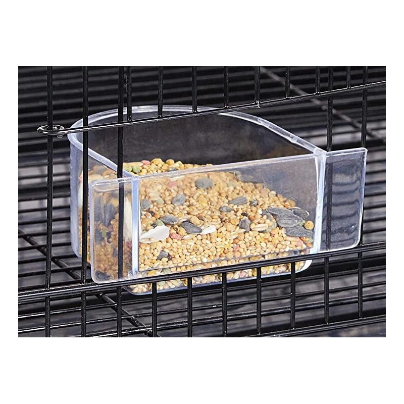 Mcage 4 of Bird Parrot Cage Seed Water Food Feeder