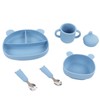 5pcs Baby Feeding Kit Food Grade Silicone Bear Design Plate