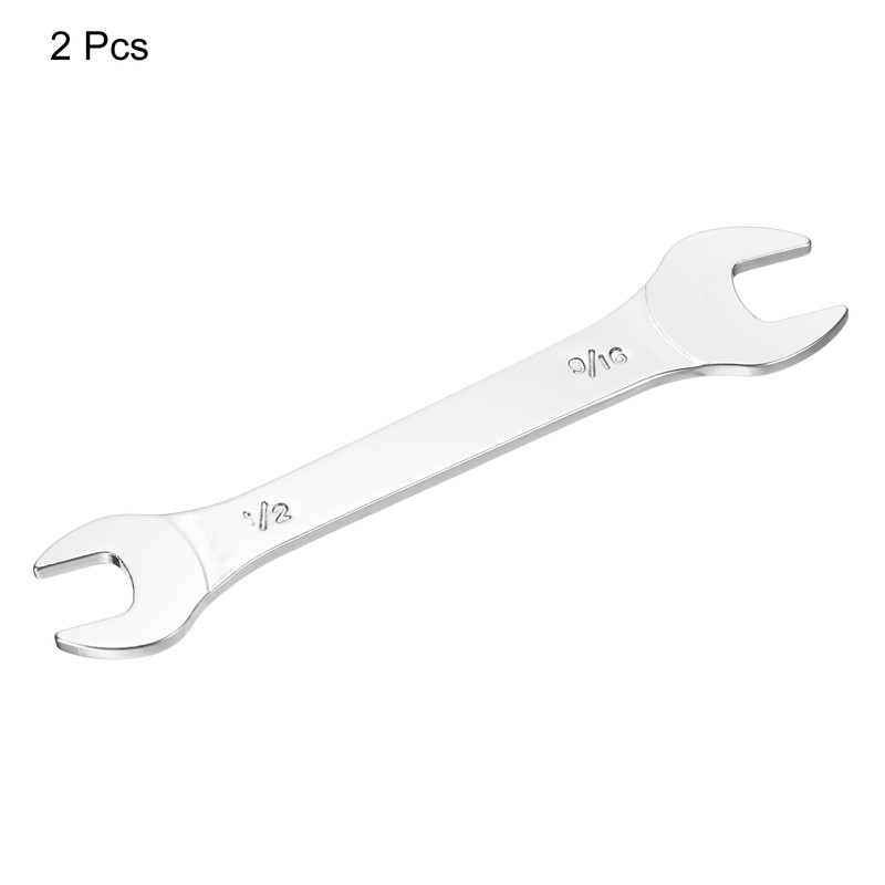 sourcing map 2pcs Thin Open End spanners SAE, 1/2x9/16 Inches,
