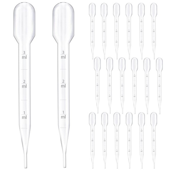 Pack of 20 3 ml Pipettes, Dosing Pipette, Disposable Pipettes